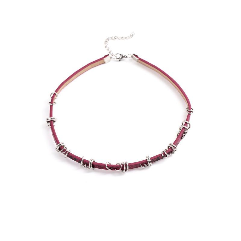 Кожаный ошейник с леопардовым принтом, панк-ожерелье-цепочка на ключицу