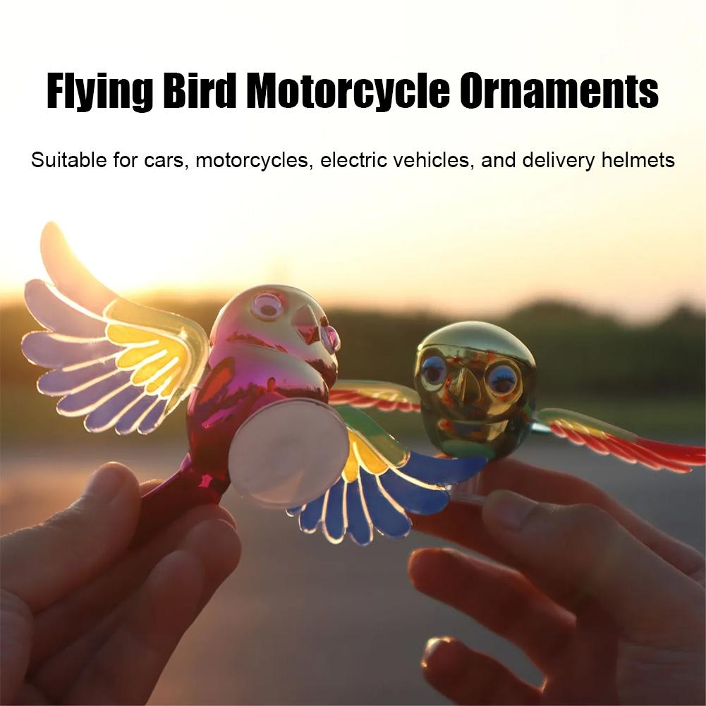 Flying Bird Decompression Fun Creative Car Motorcycle Bird Electric Vehicle Accessories Flying Motorcycle Ornaments O8J4