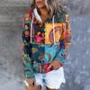 Women's Casual Fashion Long Sleeved Top Printed Round Neck Printed Hoodie