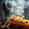 Halloween Skeleton Decoration 35" Full Body Skeleton Bone Statue Posable Joints Skull Ornament for Yard Lawn Garden Patio Scene Display