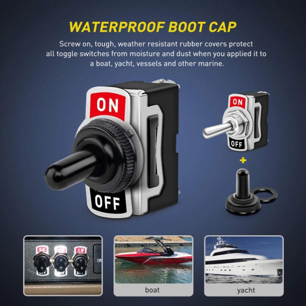 5/1 шт. 12 В автоматический тумблерный переключатель для лодки, морского судна, сверхпрочный тумблерный переключатель с водонепроницаемым чехлом, ВКЛ/ВЫКЛ, автомобильная приборная панель, металлический однополюсный терминал