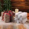 Украшение рождественской подарочной коробки, плюшевая подарочная коробка-куб с бантом, создатель теплой праздничной атмосферы для украшения домашней вечеринки на рождественскую елку