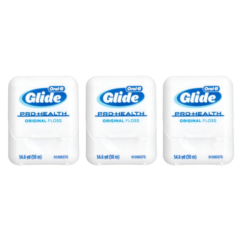 Oral-B Glide, Pro-Health, оригинальная зубная нить, 3 упаковки, 50 м (54,6 ярда) каждый