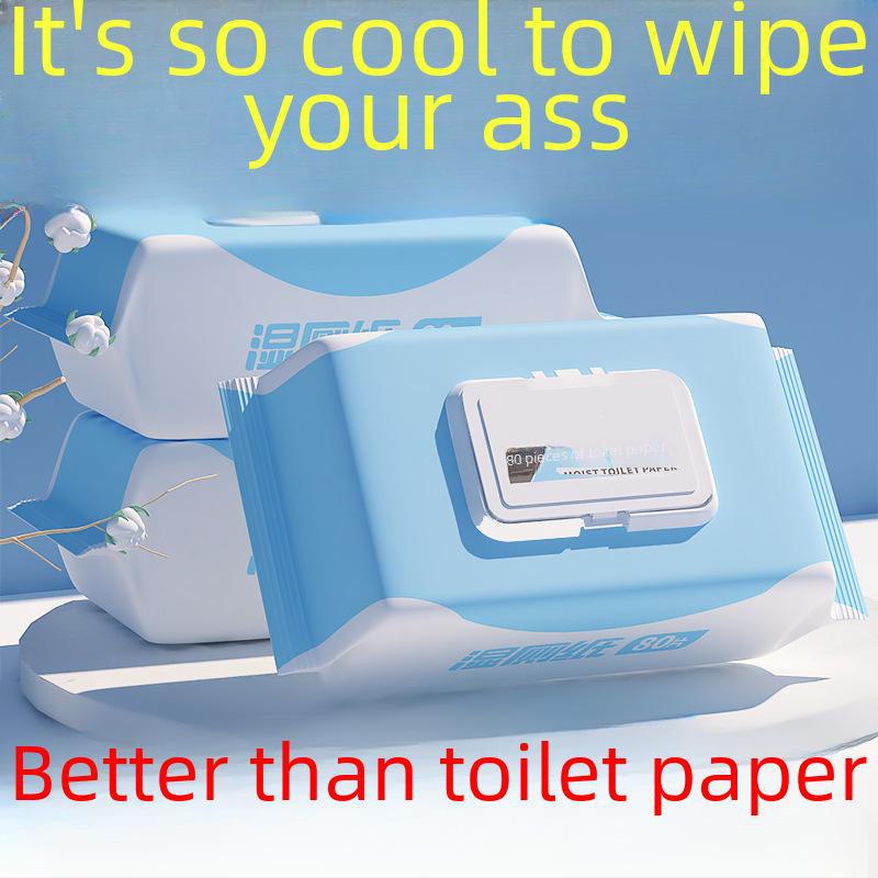 "80-Pack Wet Toilet Wipes for Household Use"