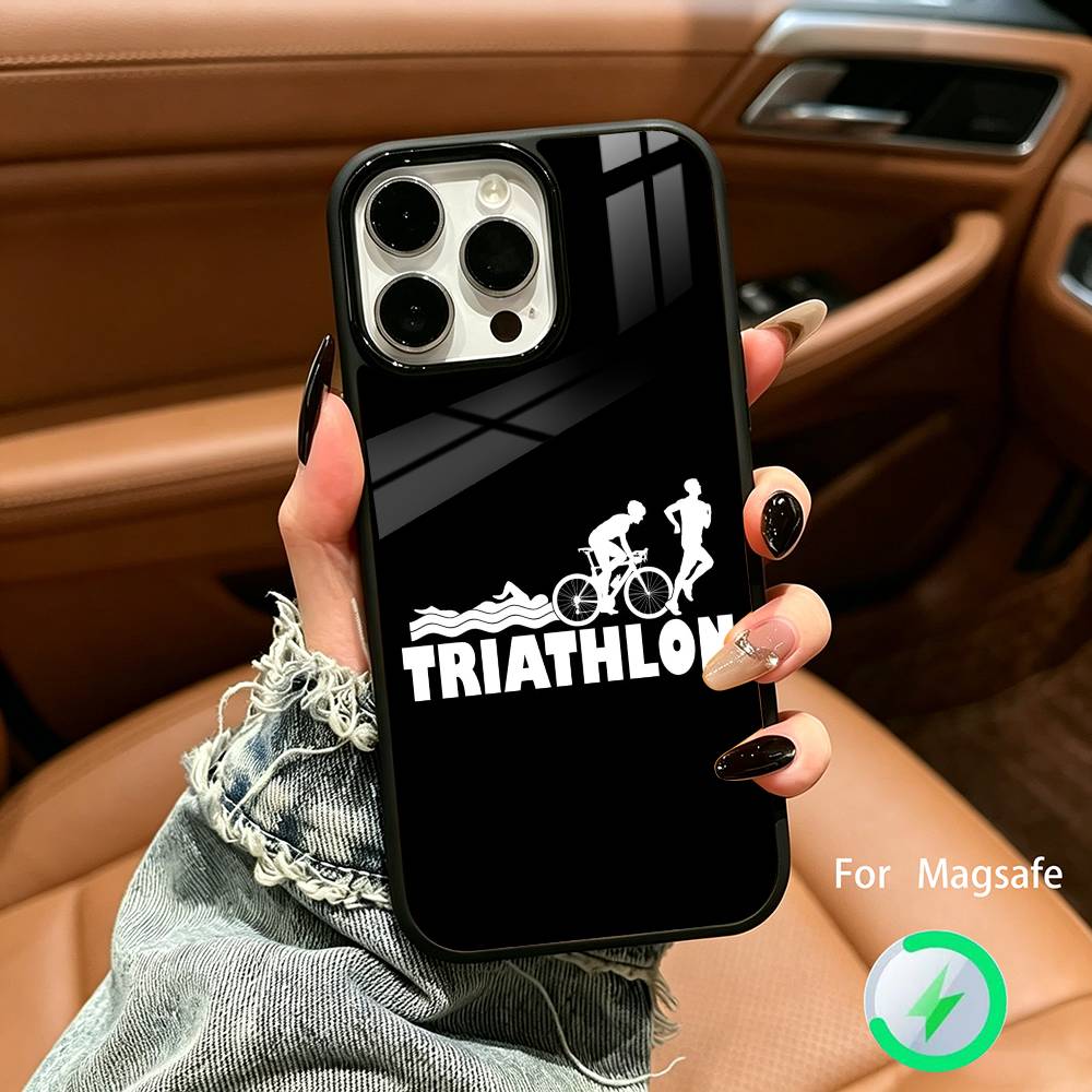 Триатлон Плавание Велосипед Бег - Tri Life Для IPhone17 16 15 14 13 12 11 Plus Pro Max Plus Беспроводная Зарядка Чехол для Телефона
