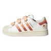 adidas Оригинальные Superstar 2 Удобные Универсальные Прочные Низкие Детские Кеды для Скейтбординга Детские Кроссовки Белые Оранжевые JS2473