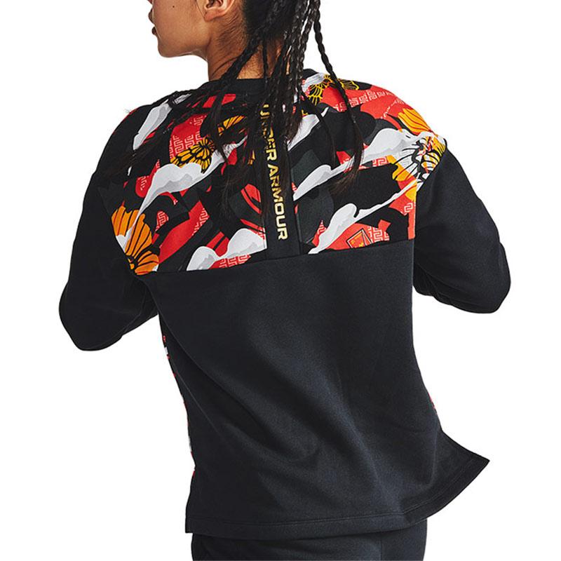 Under Armour Женский спортивный пуловер Rival Fleece Cny Crew, черный 1362620-001