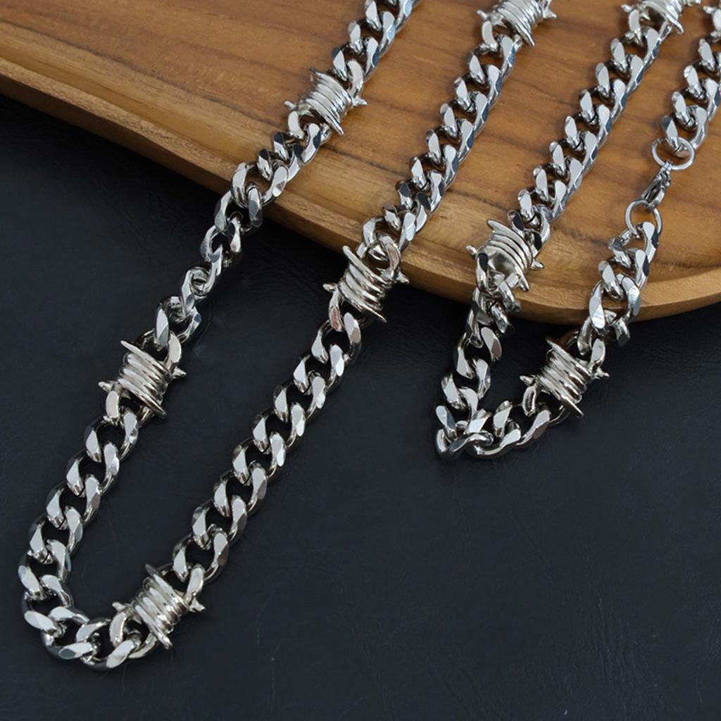Unique Thorn Cuban Chain Necklace Bracelet Elegant Jewelry Accessory For Hip Hop And Punk Style Enthusiasts