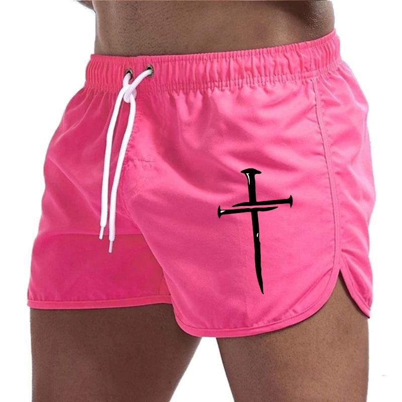 Летние мужские пляжные шорты 2025 Пляжные плавки Гимнастика Бег Повседневные брюки Быстросохнущие Плавательные Ом Серфинг Вентилируемые Приморские шорты