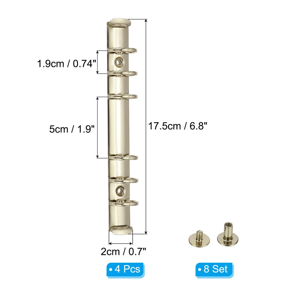 1-6Set A5 A6 6Hole Ring Binder Mechanisms Binder Spines for Binder Planners Notebook Metal Binder Ring Buckle Notebook Accessory