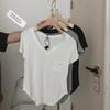 Modal Cotton Drape V-Neck Women's T-Shirt – Loose Korean Style Summer Short Sleeve Top