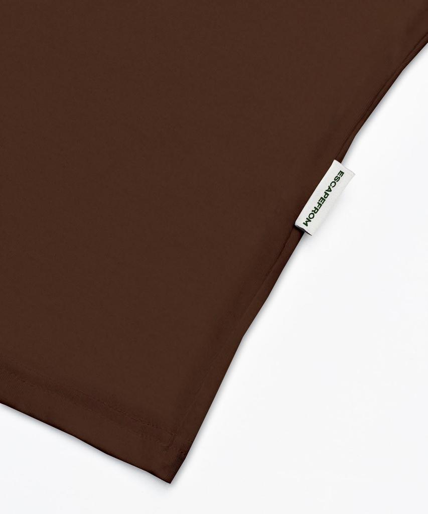 ESCAPEFROM Dot Star Bloom Print Oversized Short Sleeve T-Shirt Brown