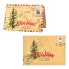 5Pcs Christmas Postcard Greeting Card Vintage Christmas Stamp Cards with Envelopes New Year Gift Card Xmas Party Decor Supplies