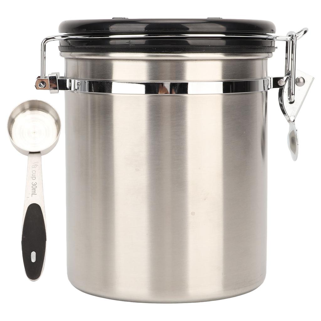 Airtight Stainless Steel Coffee Bean Container Coffee Canister Kitchen Food Storage Container with
