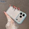 Candy Colored Border HD Transparent Acrylic case for iPhone 17 Air 16 Pro 15 14 13 12 11 Pro Max Shockproof Bumper Cover Funda