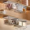 Under-Shelf Hanging Storage Bins Clear Plastic Organizers For Bathroom Kitchen  Closet