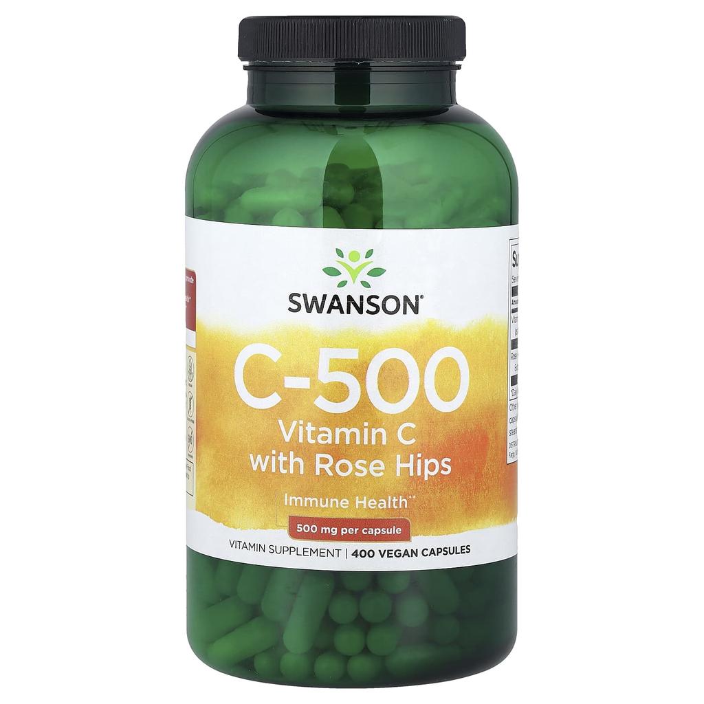 C-500, Vitamin C with Rosehip, Veggie Capsules 400
