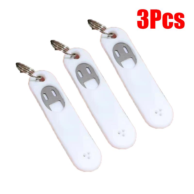 3pcs Silicone SIM Card Pin Keychain Phone ID Card Tray Pins Anti-lost KeyChains Stainless Steel Removal Needle Thimble Keyring