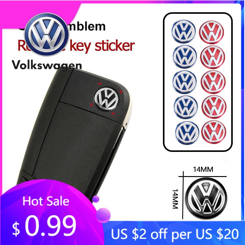 2026 Горячие Для Volkswagen VW 5/10 шт. 14 мм Значок Логотип Металлические Наклейки На Ключ Автомобиля Для VW GTI Polo Golf Passat Tiguan Arteo