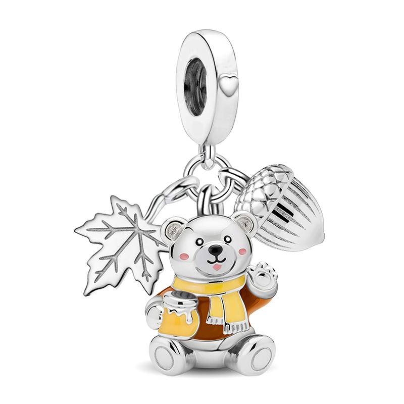 Медь Теплый Клен Лист Белка Золотая Осень Серия Бусина Подходит для Изготовления Браслетов Своими Руками Подарок Ювелирное Изделие Высокого Качества