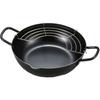 Yoshikawa SH9160 24cm Tempura Pan, Made In Japan, Gas and Induction Compatible, with Strainer, Iron