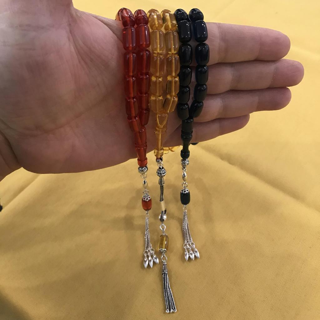 Желтый Красный Синий 3 Шт. Огненный Янтарный Стерлингового Серебра 925 Розарий Розарий Подарок Ювелирные Изделия Аксессуар Розарий 3 Вида