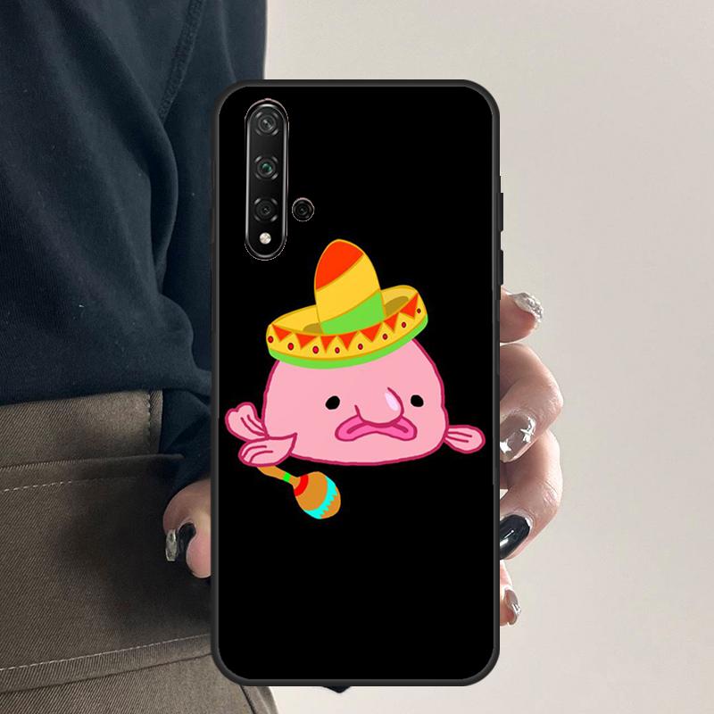 Cartoon Blobfish For Huawei Nova 12i 12s 7i 8i 11i 9 10 SE Y91 Y90 Y60 Y70 Y72 Y61 P30 P40 Lite P60 Pro Case