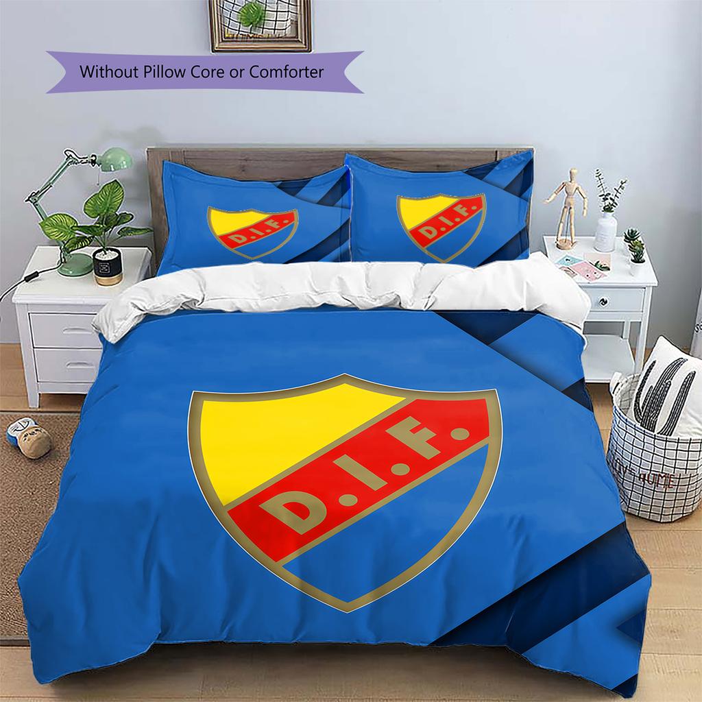 Djurgardens IF Pattern Bedding Quilt Set Home Decoration Gift (1 * duvet cover + 2 * pillowcase without core).xwn