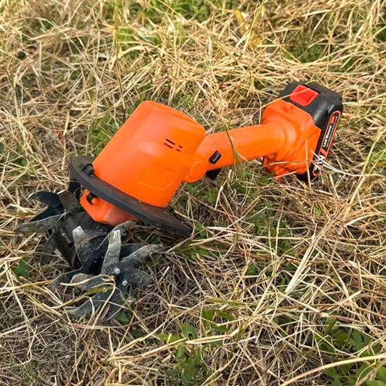 Cordless Mini Tiller Cultivator Sharp Blades High Speed Ergonomic Design Portable Battery Powered Electric Garden Tiller