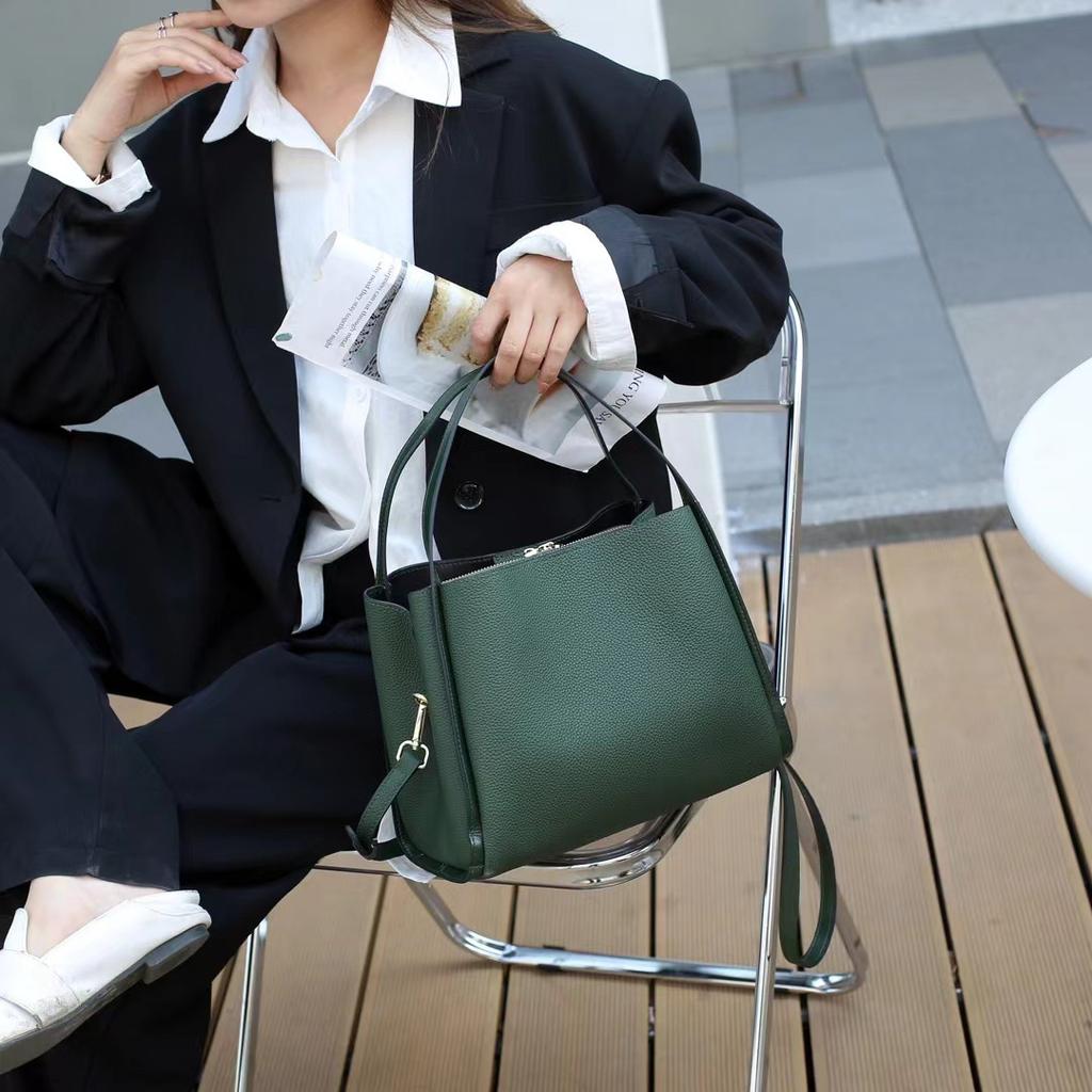 Натуральная кожаная ручная корзина для овощей, новая модная женская сумка-ведро, темпераментная сумка через плечо из коровьей кожи Togo