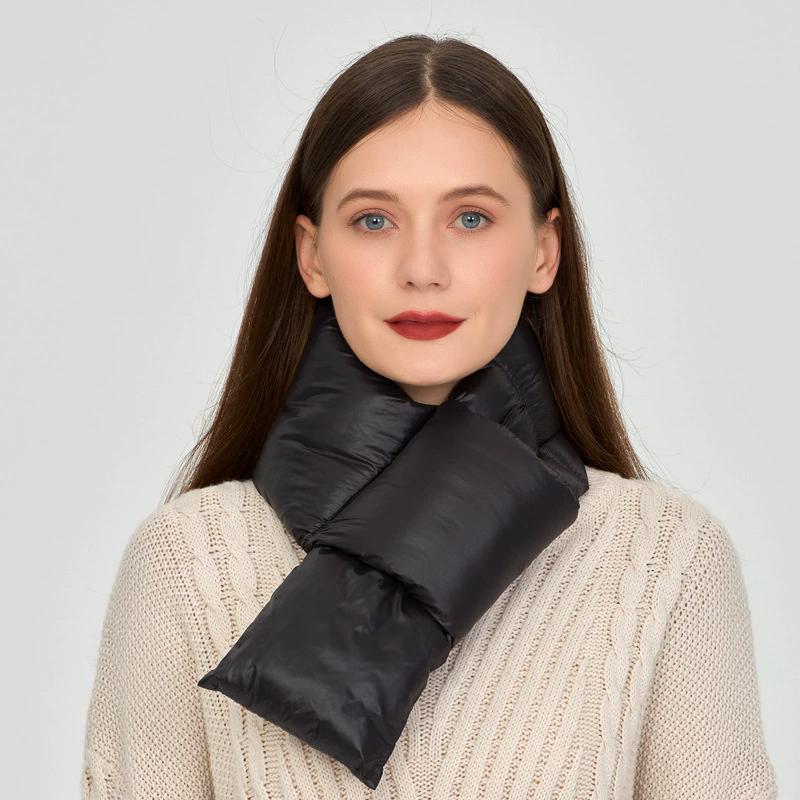 WTEMPO Autumn Winter Water-proof Scarves Couple Neck Protection Warm Cold-proof Windproof Cross Scarves Solid Color Elegant Soft Thick Casual Scarves