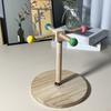 Parrot Stand Perch Toy Interactive 360 Degree Rotation Spinning Parakeet Toy Wooden Exercise Wheel Cockatiel Enrichment Toy Birdcage Accessories