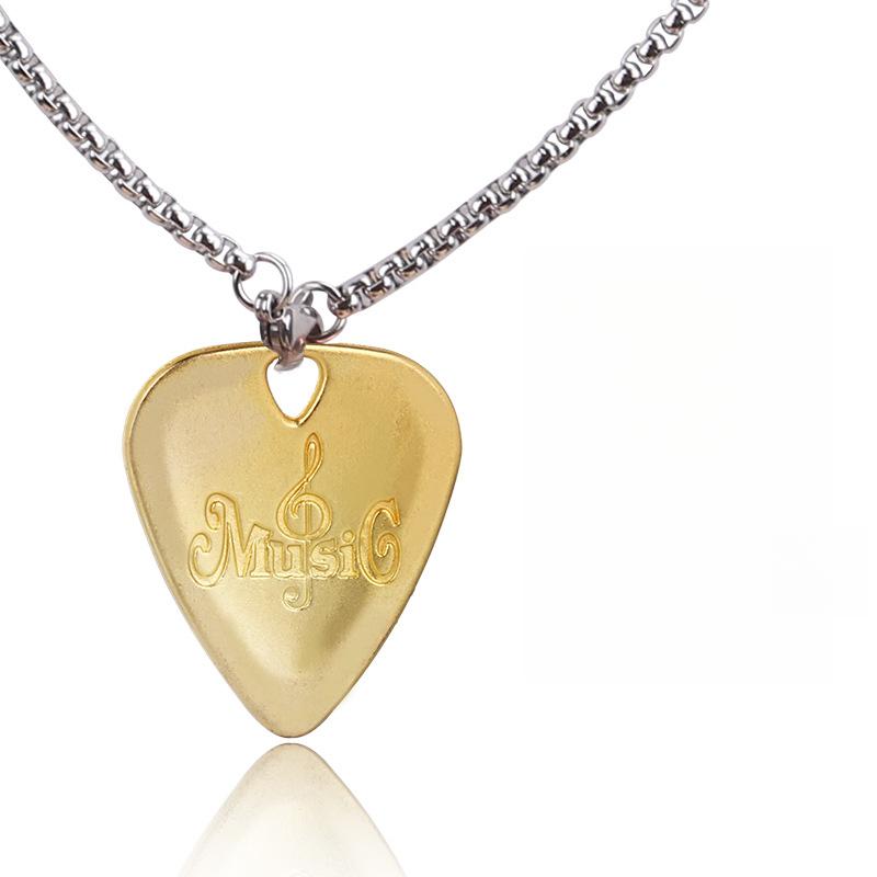 Metal Guitar Pick Zinc Alloy Pick Necklace Pendant Plectrum For Electric Guitar Musical Instrument Parts Accessories
