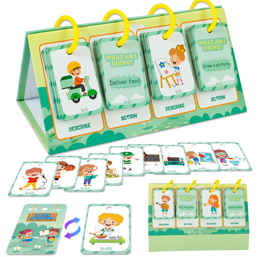 96 шт. Карточки для развития действия и познания, настольная модель, обучающая карточка, тренировка мышления, изучение английского языка, флеш-карты, детские развивающие игрушки