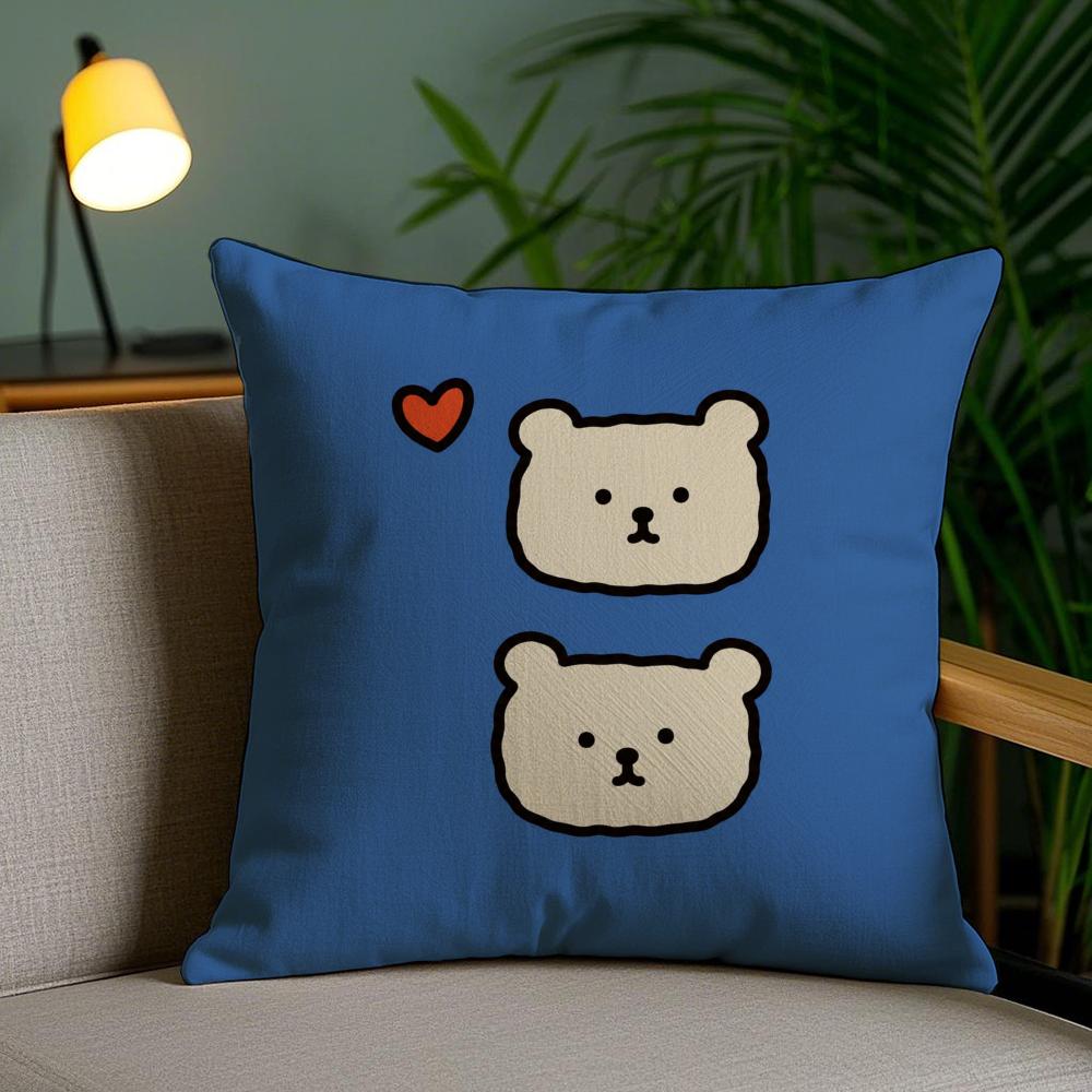 Cartoon Cute Creativity Cushion Cover Plush Fabric DoubleSided Printed Invisible Zipper Sofa Pillow Case Home Bedroom Decor