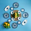 Flores Breakfast Set-18 Pieces-Navy Blue
