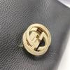 [Pre-Owned] Silver Logo Double G Pebbled Leather Messenger Bag Chain Shoulder Crossbody Tote Bag - Good #18ULUVV
