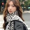 Leopards Print Plush Scarf Soft And Warm Neckerchief Fashionable Winter Scarves Suitable for Skiing and Camping
