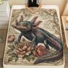 1PC Retro Floral Animal Print Flannel Blanket, High quality All Seasons, Home Decor, Warmth and Comfort, Perfect for Christmas Gifts