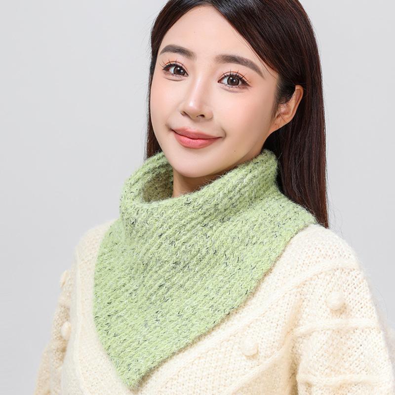1 шт. модный кашемировый вязаный треугольный шарф с поддельным воротником зимний теплый мягкий ветрозащитный однотонный