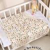 Cartoon Print Double Layer Crinkle Muslin Baby Swaddle Blanket
