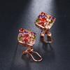 EMMAYA Classic Design Rose Gold Big Square CZ Cubic Zirconia Wedding Stud Earrings for Women