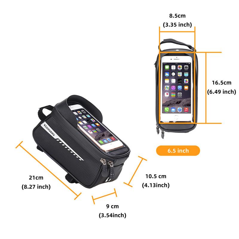 Bicycle Bag Phone Mount Waterproof Cycling Tube Mountain Bike Foldable Bike Handlebar Bicycle Pouch
