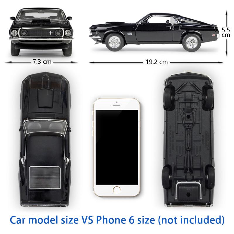 Масштаб 1/24 Welly 1969 Ford Mustang Boss 429, модель автомобиля из сплава, литье под давлением, металлические игрушечные автомобили, модель автомобиля, коллекция высокой имитации, детские подарки