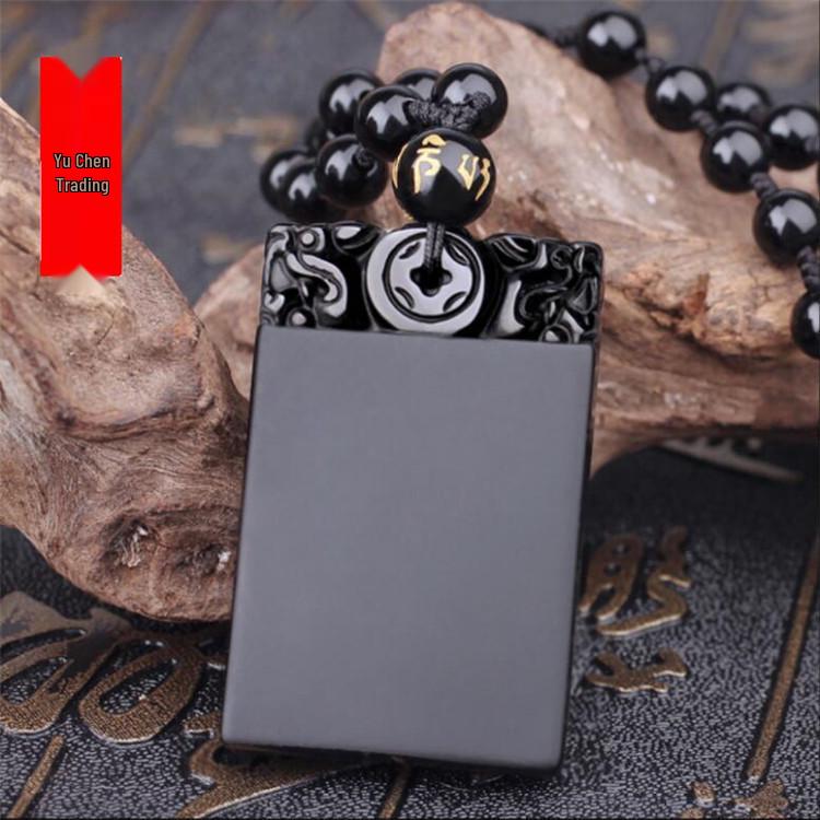 Амулет Мира и Безопасности из Обсидиана Нефритовый Кулон Шарм для DIY Браслета