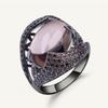 Gb Oval Natural Smoky Quartz Ring Genuine 925 Sterling Sliver Vintage Gothic Punk Rings For Women Party Fine Jewelry