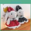 Lop Ear Bow Flower Dress Cartoon Ornament Plush Toy Car Keychain Girl Backpack