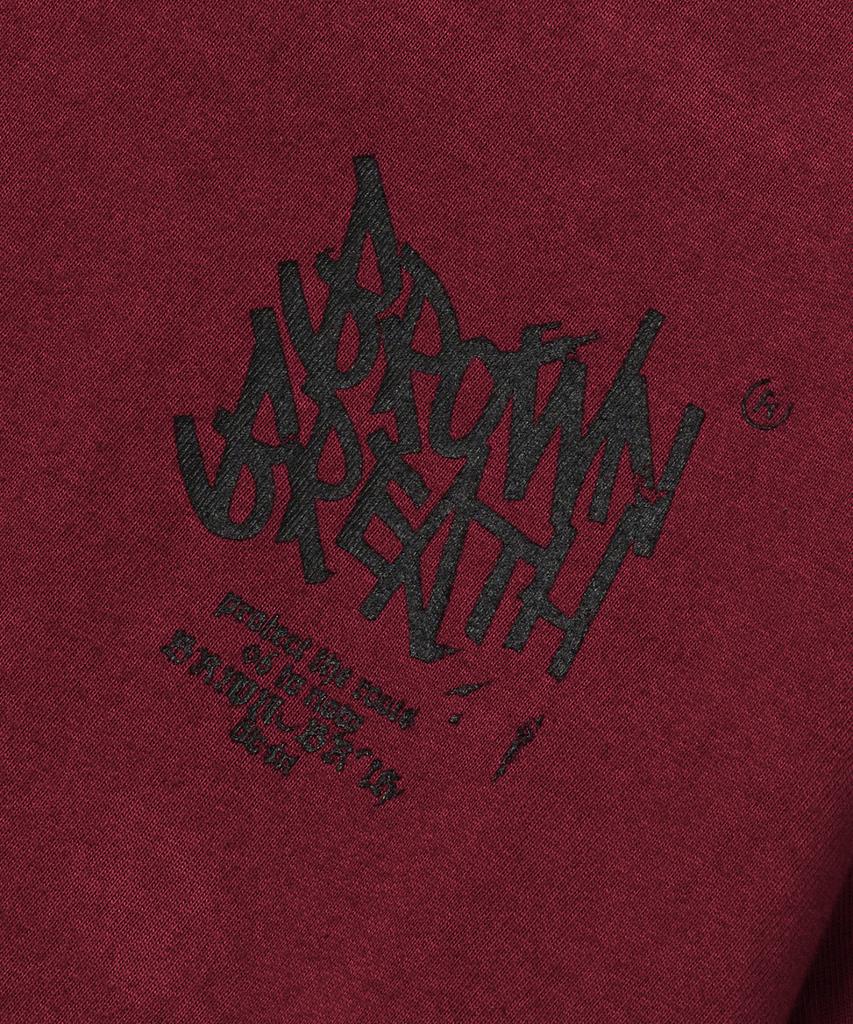 BROWNBREATH Футболка с потрескавшимся логотипом - Бордовый