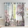 Paris Lover Window Curtain Eiffel Towers Living Room Blackout Curtain For Bedroom Dorm Oil Painting Aesthetic Home Decor 2 Panel