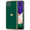 Protective Case - BOOLING - for Samsung Galaxy A22 5G - Night Green - Shockproof - Luxury Design Golden Heart